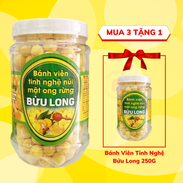 Bánh viên tinh nghệ núi mật ong rừng Bửu Long (250g) (Mua 3 Tặng 1)