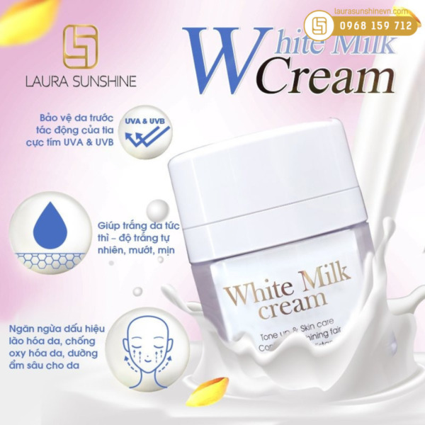 Kem sữa trắng da mặt Laura Sunshine - White Milk Cream (3)