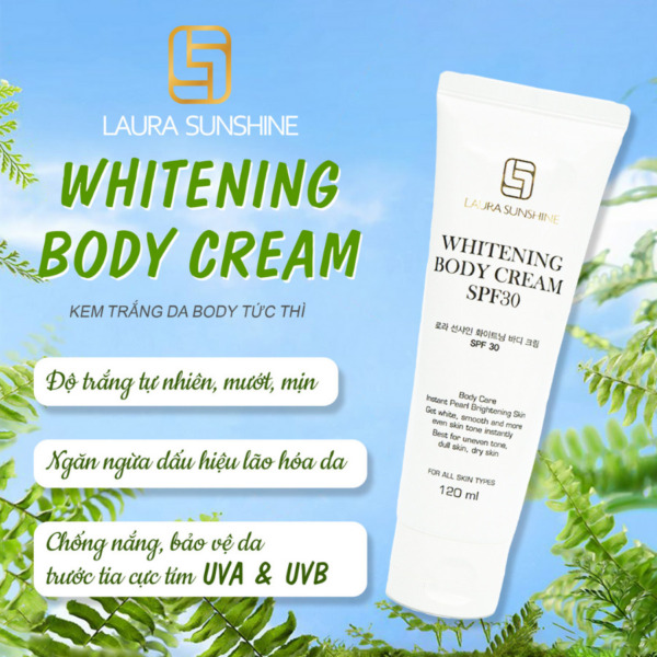 Kem trắng da Body tức thì Laura Sunshine - Whitening Body Cream SPF30