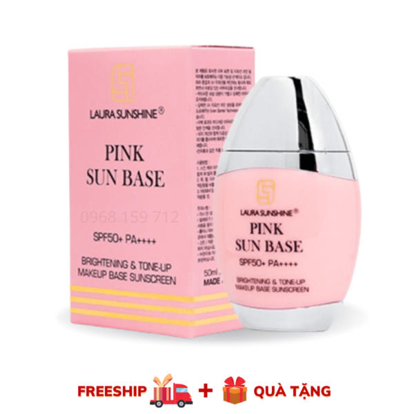 kem chống nắng trang điểm hồng laura sunshine pink sun base (1)