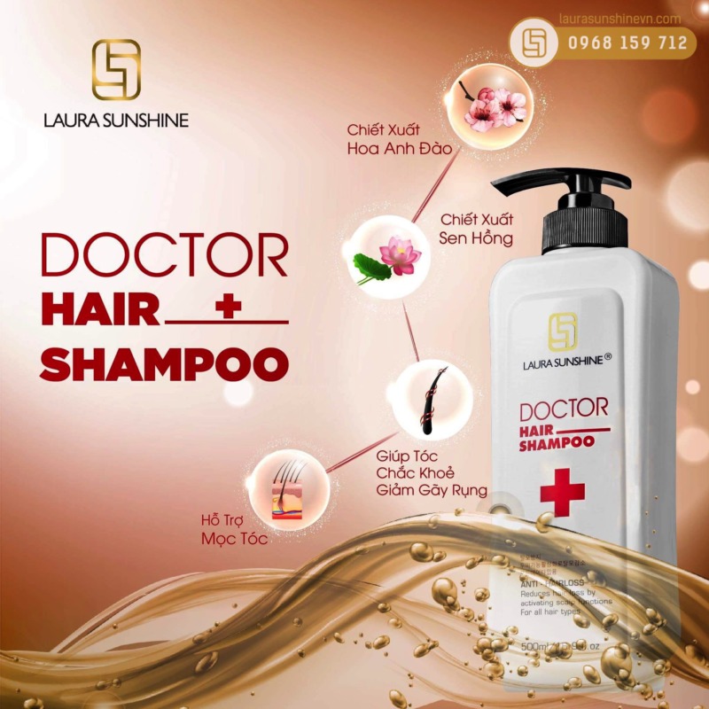 dầu gội trị rụng tóc doctor hair shampoo laura sunshine