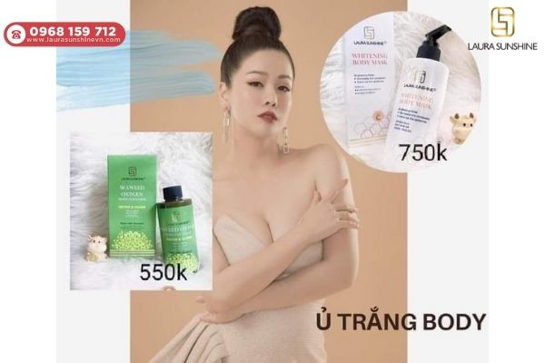 Kem tẩy tế bào chết toàn thân tảo biển thuộc Laura Sunshine - thương hiệu do ca sĩ Nhật Kim Anh sáng lập