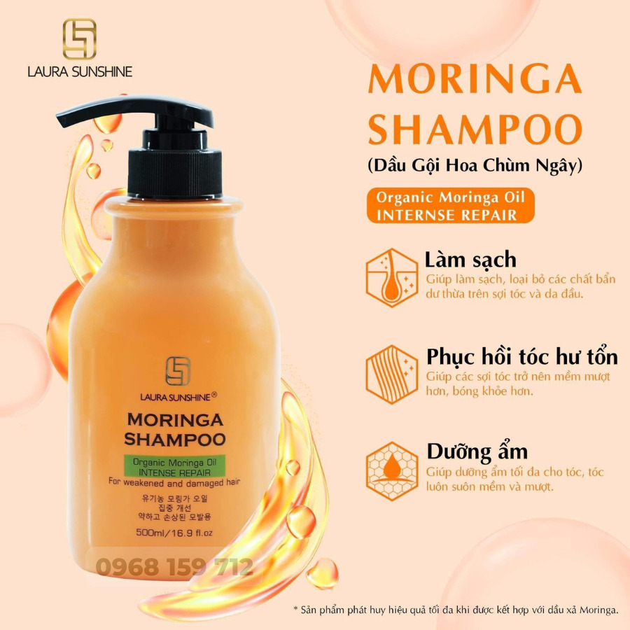 dầu gội hoa chùm ngây laura sunshine moringa shampoo 2