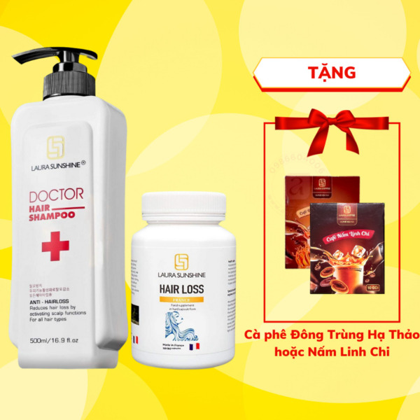 [Combo] Bộ Đôi Mọc Tóc Dầu Gội & Viên Uống Mọc Đen Tóc nhật kim anh Laura Sunshine