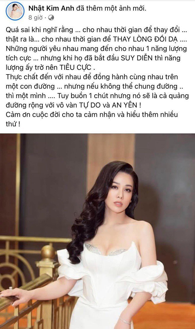 Nhật Kim Anh than thở chuyện cô đơn sau khi “toang” với mối quan hệ mới. 2