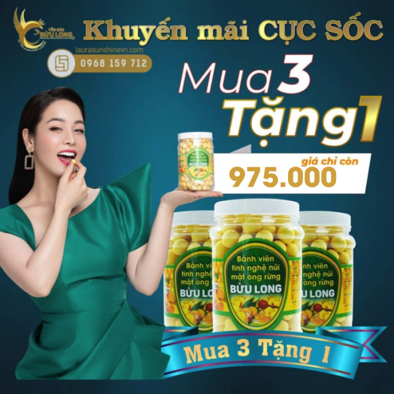 Bánh viên tinh nghệ núi mật ong rừng Bửu Long (500g) (Mua 3 Tặng 1) (2)