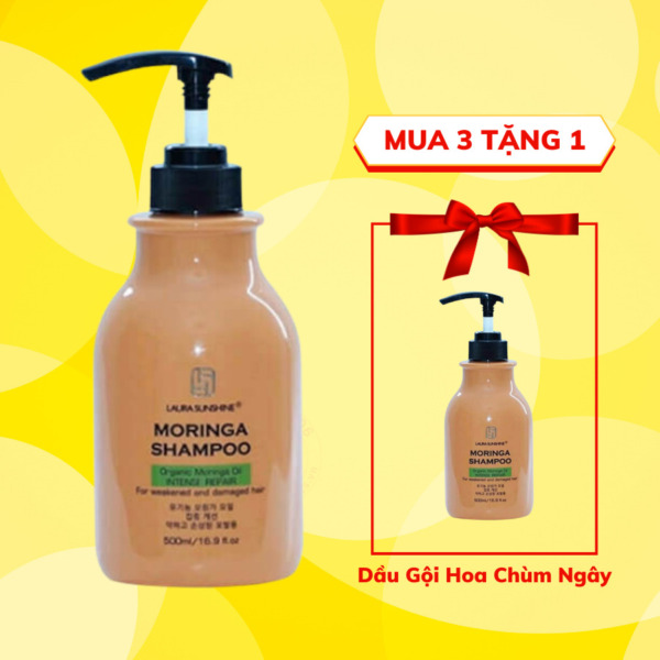 Dầu gội Hoa Chùm Ngây Laura Sunshine - Moringa Shampoo (Chai 500ml) (Mua 3 Tặng 1)