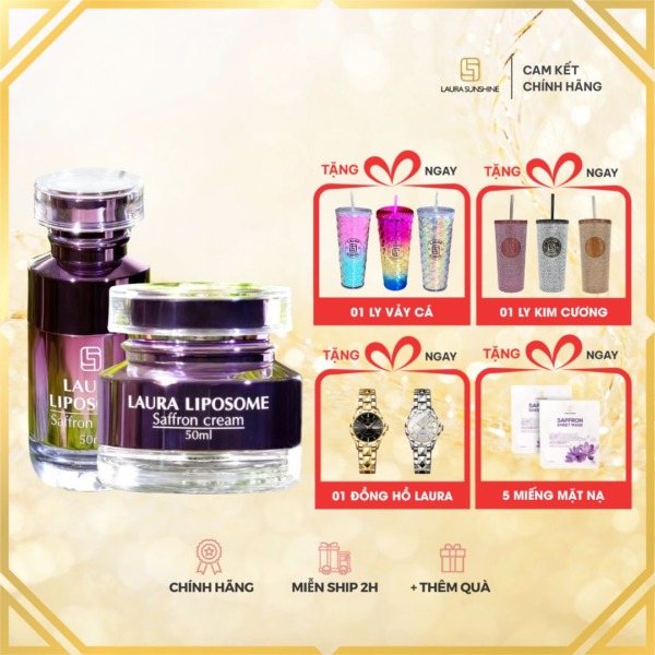 bộ kem và serum dưỡng da nhuỵ hoa nghệ tây laura sunshine nhật kim anh saffron