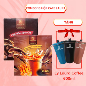 (Nhận Ly Laura Coffee 600ml) (Combo)10 Hộp cà phê Laura Sunshine Nhật Kim Anh 0000