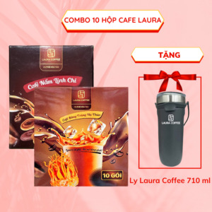 (Nhận Ly Laura Coffee 710ml) (Combo)10 Hộp cà phê Laura Sunshine Nhật Kim Anh