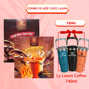 (Nhận Ly Laura Coffee 740ml) (Combo)10 Hộp cà phê Laura Sunshine Nhật Kim Anh