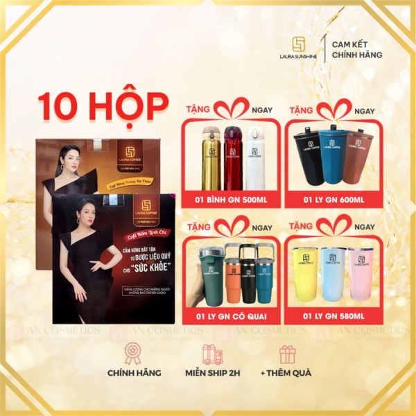 10 hộp cà phê laura coffee nhật kim anh tặng nhiều quà