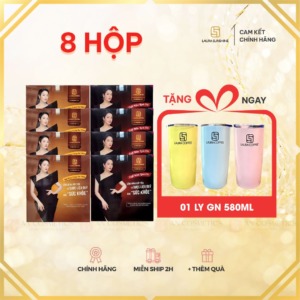 [TẶNG LY GN 580ML] 08 Hộp Cà Phê Laura Coffee Nhật Kim Anh - 2 Vị Đông Trùng Hạ Thảo & Nấm Linh Chi