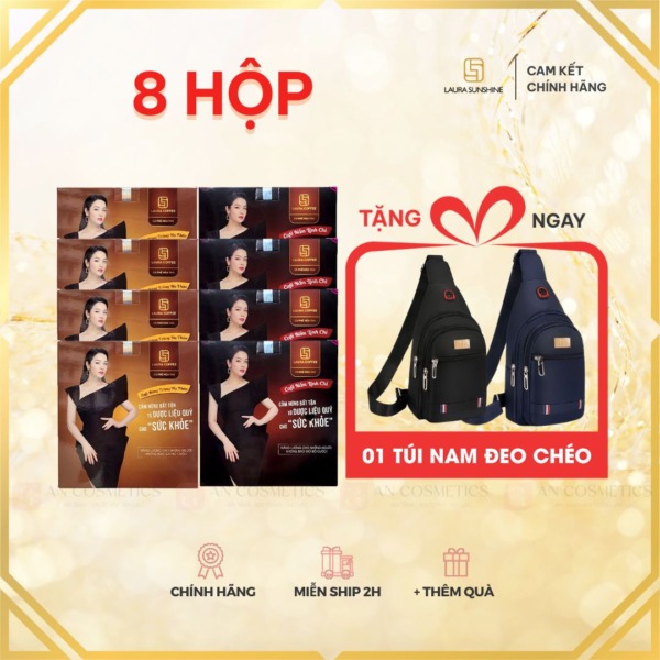 8 hộp cafe laura tặng túi nam đeo chéo