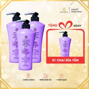 3 chai sữa tắm nhụy hoa nghệ tây laura sunshine saffron