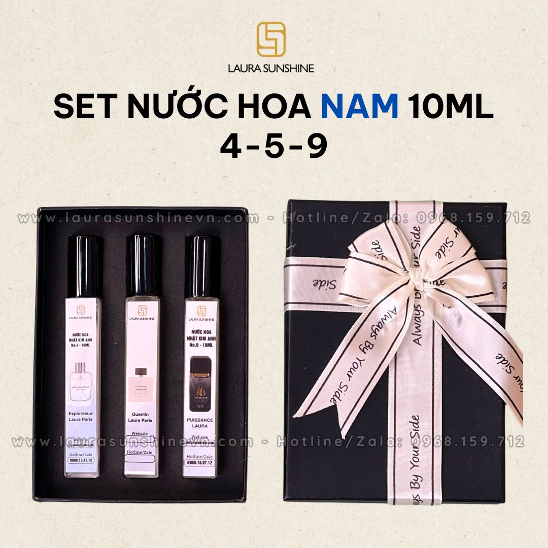 set 3 nước hoa nam laura paris 10ml số 4 5 9