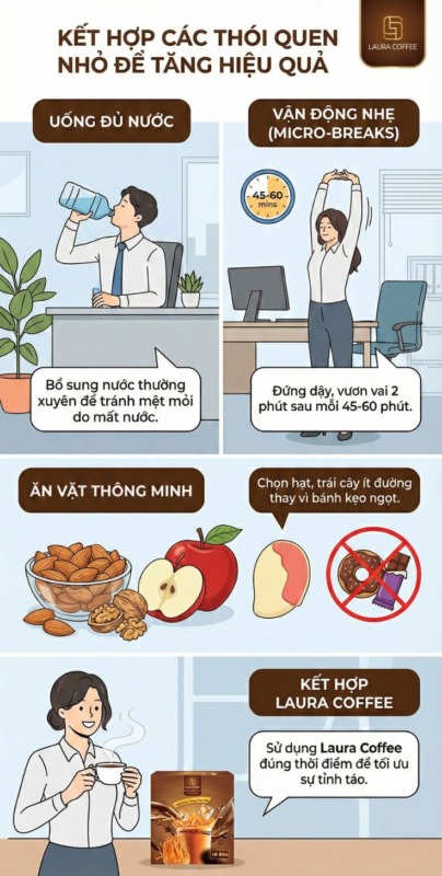 Tỉnh Táo Làm Việc Cả Ngày Cho Dân Văn Phòng Với Laura Coffee